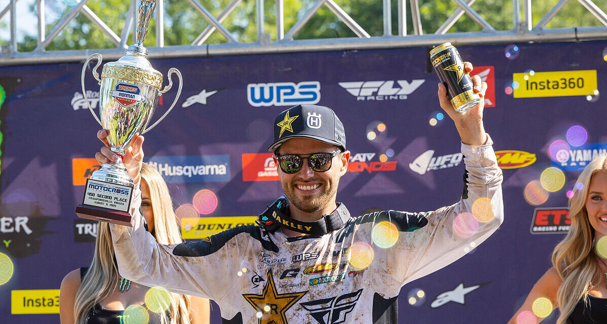 RJ Hampshire feirer sin første 450MX-pallplass i Ironman National