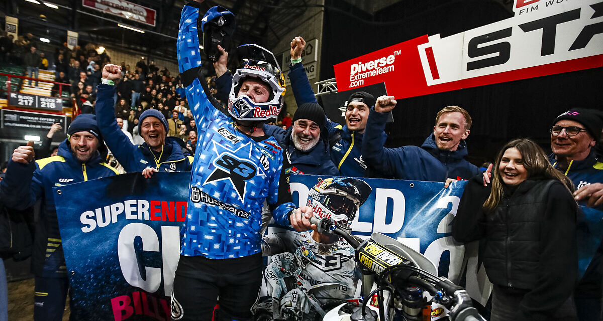 Billy Bolt kronet til FIM SuperEnduro-verdensmester i 2026 på hjemmebane