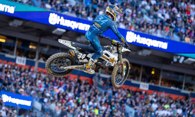 Rockstar Energy Husqvarna Factory Racings Ryder DiFrancesco løper til pallen i Denver